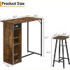 GOCAPTAIN 3 Piece Dining Table Set for 2, Counter Height Island Table with Storage Shelves, Drawer, Small Kitchen Table and Chair Set for Dining Room - 2 of 4