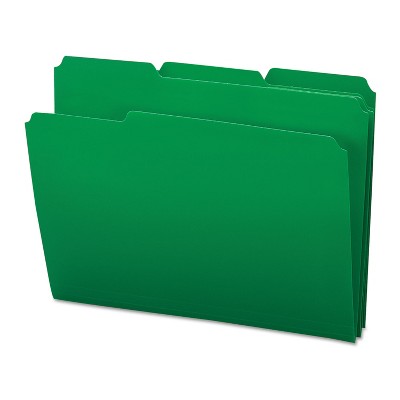 Smead Waterproof Poly File Folders 1/3 Cut Top Tab Letter Green 24/Box 10502