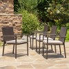 1PC Rattan Woven Patio Dining Chair,PE Rattan Outdoor Armrests Dining Chair With Cushion,Dining Chair For Patio Garden Backyard-Coolbibila - 2 of 4