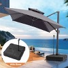 Pellebant 10'x13' Patio Cantilever Umbrella Double Top Design UV30+ Fabric High Strength Aluminum Pole with 360° Rotation 5 Height Settings - 2 of 4