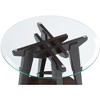 55 Downing Street Farmhouse Wood Round Accent Table 24" Wide with Shelf Dark Brown Tempered Glass Tabletop Living Room Home House - 3 of 4