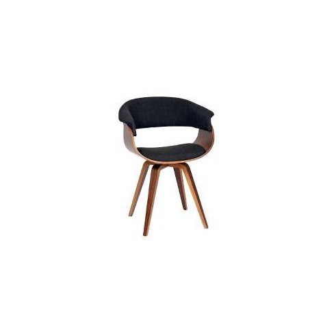 Armen living summer chair in cheap charcoal fabric and walnut wood finish