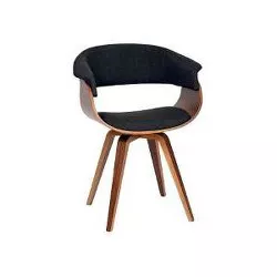 Graz Modern Fabric Chair Charcoal/Walnut Wood - Armen Living