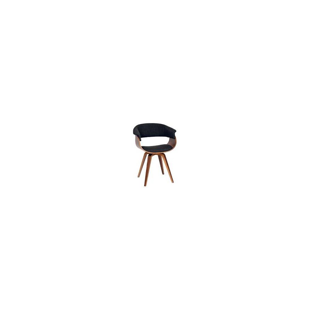 Photos - Chair Graz Modern Fabric  Charcoal/Walnut Wood - Armen Living