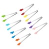 Unique Bargains Stainless Steel Silicone Tips Mini Kitchen Food Tongs 8 Pcs - 3 of 4