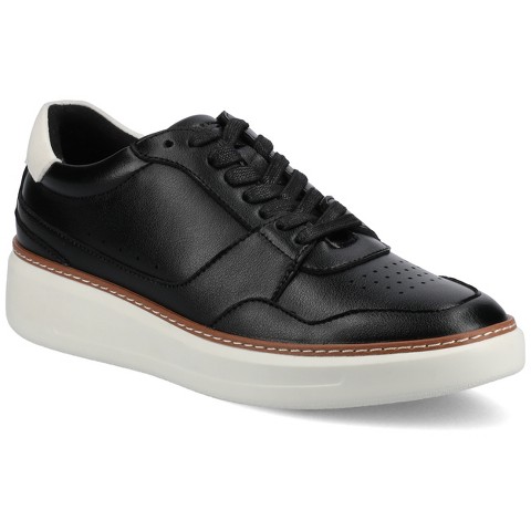 Vance Co. Vance Mens Hustle Perforated Low Top Court Sneaker, Black 10