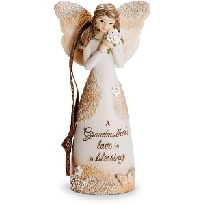 Pavilion Gift Company - Grandmother - 4.5" Angel Ornament Holding Flowers - Tree Ornaments - 1 of 4
