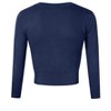 Women’s Cropped Cardigan 3/4 Sleeve Bolero Shrug for Dresses Lightweight Open Front Button Down Sweater - 3 of 4