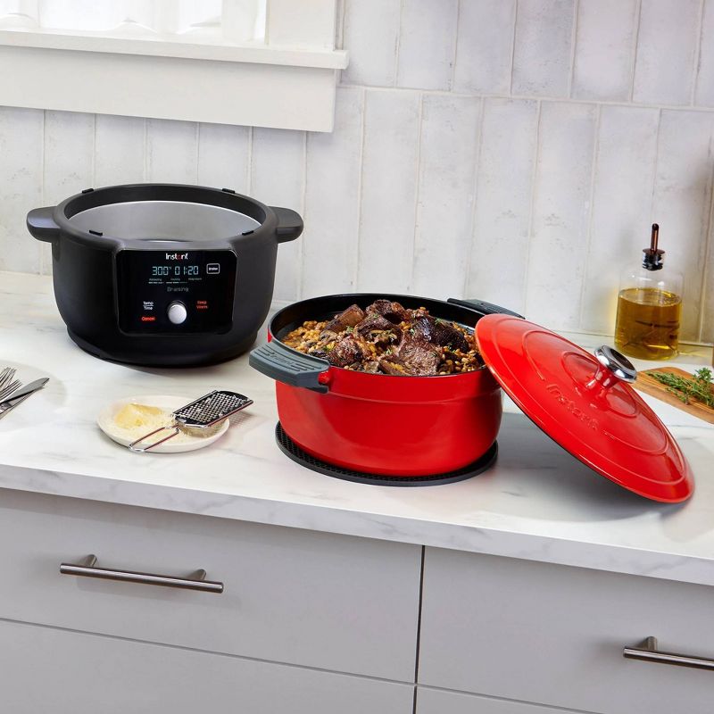 Instant Pot Electric Precision Dutch Oven 5-in-1: Braiser, Slow Cooker, Sear/Saut&#233;, Cooking Pan, 6-Quart- Red, 3 of 8