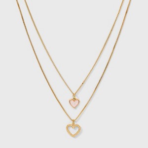 Double Heart Multi-Strand Necklace - Wild Fable™ Gold - 1 of 3