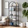 5-Tier Arched Bookshelf, Modern Wooden Display Shelf for Books & CDs, Tall Storage Rack for Living Room, Bedroom, Home Office - 3 of 4