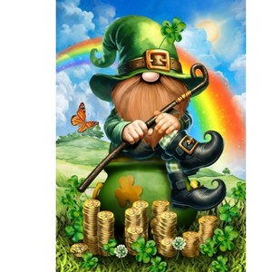 Briarwood Lane St. Patrick's Day House Flag 40x28 For Outdoor Lucky Irish Gnome For St. Patrick's Day House Flag - 1 of 4