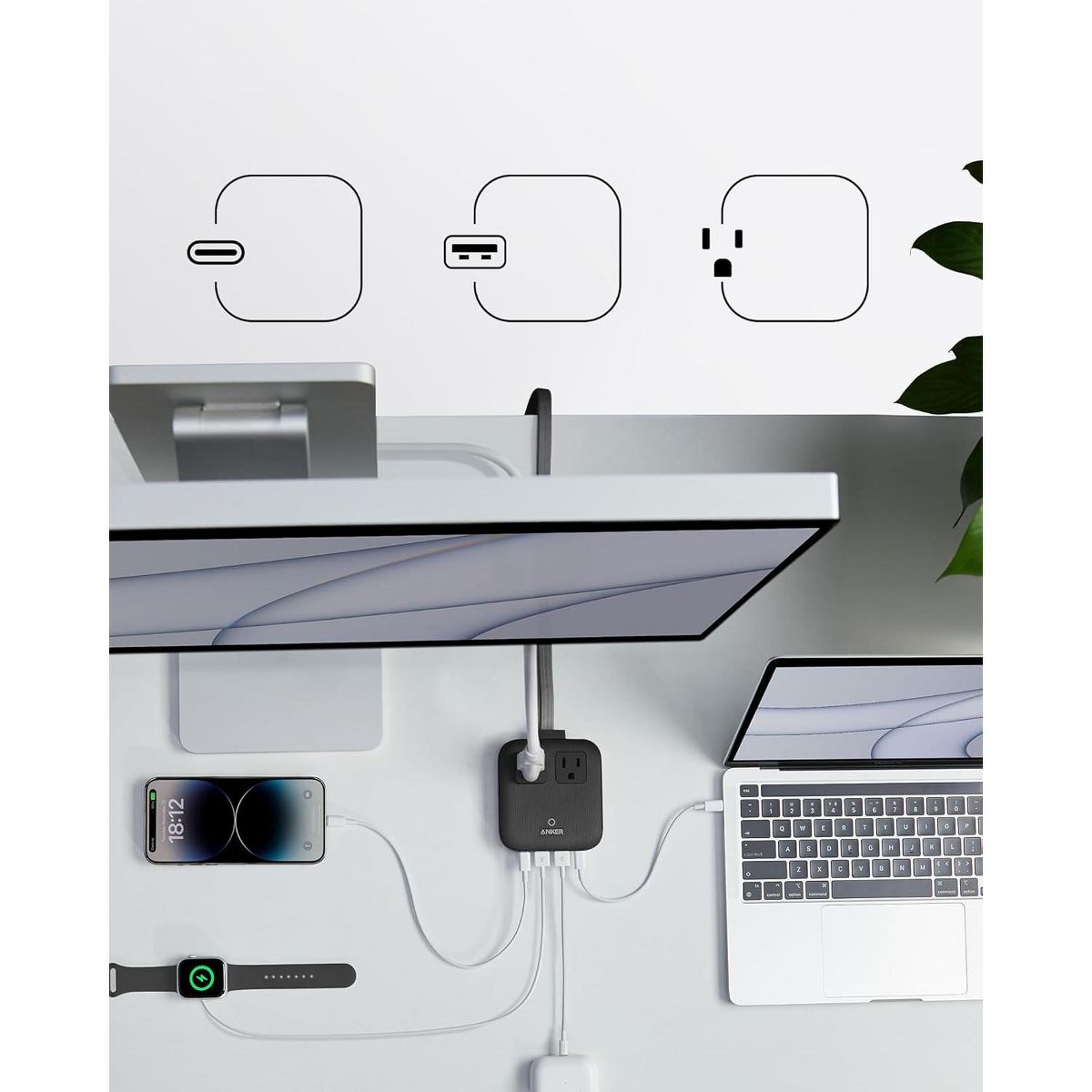 Anker Travel Power Strip, Anker Nano 67W Max 6-in-1 USB C Charger - thumbnail 4