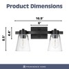 Prominence Home Fairendale 2 Light Bathroom Light Fixtures, Wall Mount Vanity Lights Over Mirror with Clear Glass Shades, Matte Black - 4 of 4