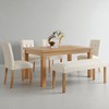 6-Piece Modern Dining Table Set with Bench and 4 Upholstered Chairs, Solid Wood Frame, Rectangular Kitchen Table for Dining Room, Farmhouse - 2 of 4