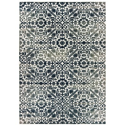 Oriental Weavers Bowen 5506E Navy/ Ivory Indoor Area Rug - 3'10" x 5'5"