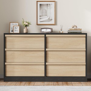 6 Drawer Dresser for Bedroom, 29" Tall Modern 6 Chest of Drawers with Large Storage Space - 1 of 4