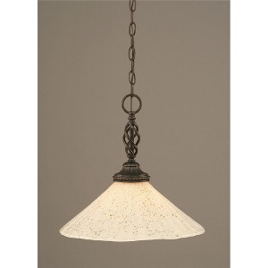 Toltec Lighting Elegante 1 - Light Pendant in  Dark Granite with 16" Gold Ice Shade - 1 of 1