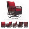3-Piece Outdoor Wicker Patio Bistro Set w/ 2 360-Degree Swivel Rocking Chairs & Tempered Glass Top Side Table, 360° Swivel Patio Set for Backyard - 3 of 4