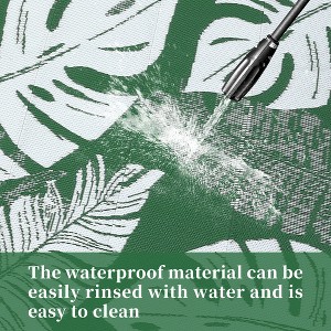 Waterproof Outdoor Rug Plastic Straw Rug, Tropics Palm Leaves Camping Rug for Patio, Reversible Modern Outdoor Carpet for RV Porch Deck Balcony Beach - 1 of 4