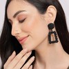 SOHI Women's Black  Textured Geometric Drop Earrings - 3 of 3