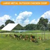 Large metal chicken coop, heavy duty chicken coop with waterproof and UV resistant cover, walk-in poultry cage for yard use - 3 of 4