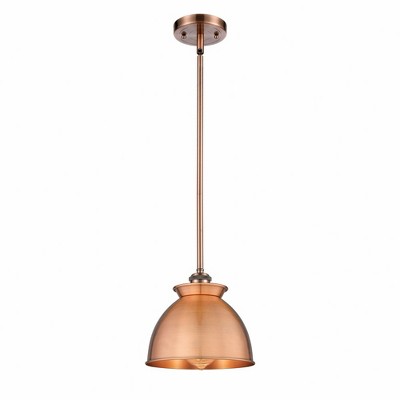 Adirondack - 1 Light Stem Hung Mini Pendant In Art Deco Style-10 Inches Tall and 8.13 Inches Wide