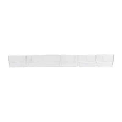 Martha Stewart Clear Plastic Stackable Desk Drawer Organizers with Gold Trim, Set of 8