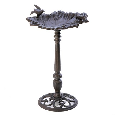 23.75" Forest Frolic Cast Iron Birdbath Dark Brown - Zingz & Thingz