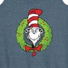 Women's The Cat in the Hat Cat Wreath Graphic Racerback Tank - Heather Blue - 1X - 2 of 4