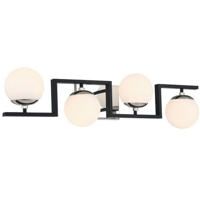 George Kovacs Lighting Alluria II 4 - Light Vanity in  Coal/Polished Nickel