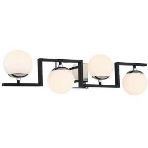 George Kovacs Lighting Alluria II 4 - Light Vanity in  Coal/Polished Nickel - 1 of 1