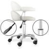 Saloniture Rolling Hydraulic Salon Stool with Low Backrest - Adjustable Swivel Chair for Spa or Medical Office - 3 of 4