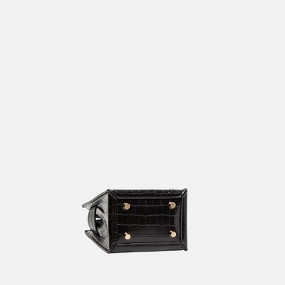 Сумки MKF Collection Mini Vertical – Croc Embossed Top Handle Phone Crossbody Purse MKF Collection by Mia K - Black — фото 5