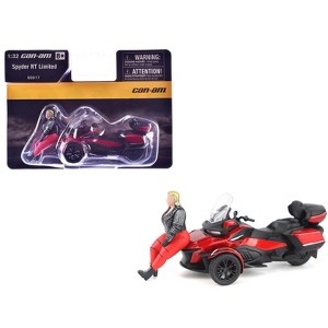 Can-Am Spyder RT Limited 3-Wheel Motorcycle Deep Marsala Red Metallic with Driver Figure 1/32 Diecast Model by BRP Models - 1 of 4
