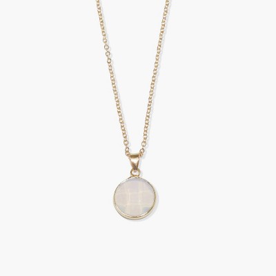Sanctuary Project Round Opalite Pendant Necklace Gold