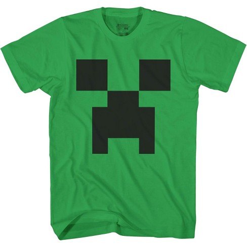 Boys Minecraft Video Game T-Shirt - Black and Green Creeper Face - Official Minecraft Shirt - image 1 of 4