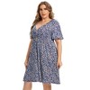 LXT-Plus Size  A Line Flowy Midi Dresses Plus Size Floral Party Dress - 4 of 4
