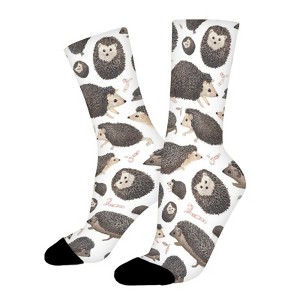 Hedgehogs Women Printed Crew Socks Funny Funky Socks Soft Polyester Novelty Gifts for Artists Men - 1 of 1