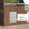 VEVOR Outdoor Kitchen Drawers 14" W x 20.3" H x 23" D, Flush Mount Triple Access BBQ Drawers Stainless Steel with Handle, Silver - 3 of 4
