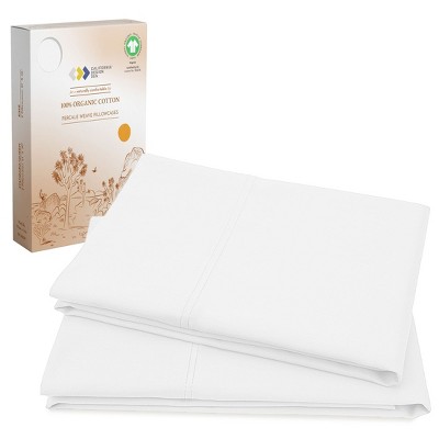 100% Organic Cotton Pillowcase Set, Percale- California Design Den