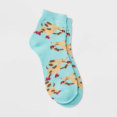 Women's Roller Skating Dogs Ankle Socks - Xhilaration™ Mint 4-10