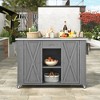 Dexmalle Grey Kitchen Island with Towel and Spice Racks and a Bottle Opener,Stainless Steel Top - 2 of 4