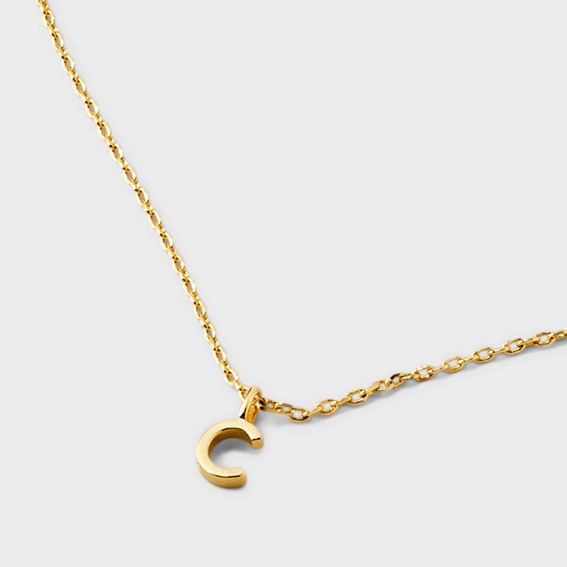 14K Gold Plated Small Polished Initial Pendant Necklace - A New Day™ Gold, 5 of 6