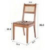 Homy Casa 5-Piece Dining Set with Wooden Chairs and Cane Backrest, Perfect for Kitchen or Dining Room, Natural Wood Finish - 3 of 4
