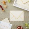 Juvale 50 Pack 5x7 Ivory Envelopes for Wedding Invitations, A7 Size for Bridal Shower Announcements with Gold Foil Edges - 3 of 4