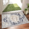 2x3 Oriental Medallion Area Rug, Low Pile Vintage Rug with Rubber Backing for Living Room, Bedroom, Dining Room & Office,Beige - 3 of 4