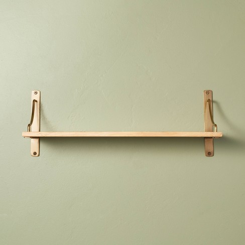 Hannon Wood and Brass Display Shelf - Magnolia