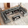 Belffin Oversized 10-Seater U-Shaped Sectional - Modular Chenille Couch with Storage Ottoman & Cup Holders.Gray - 4 of 4