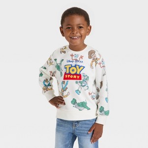 Toddler Boys' Disney Toy Story Fleece Sweatshirt - Off-White - 1 of 4